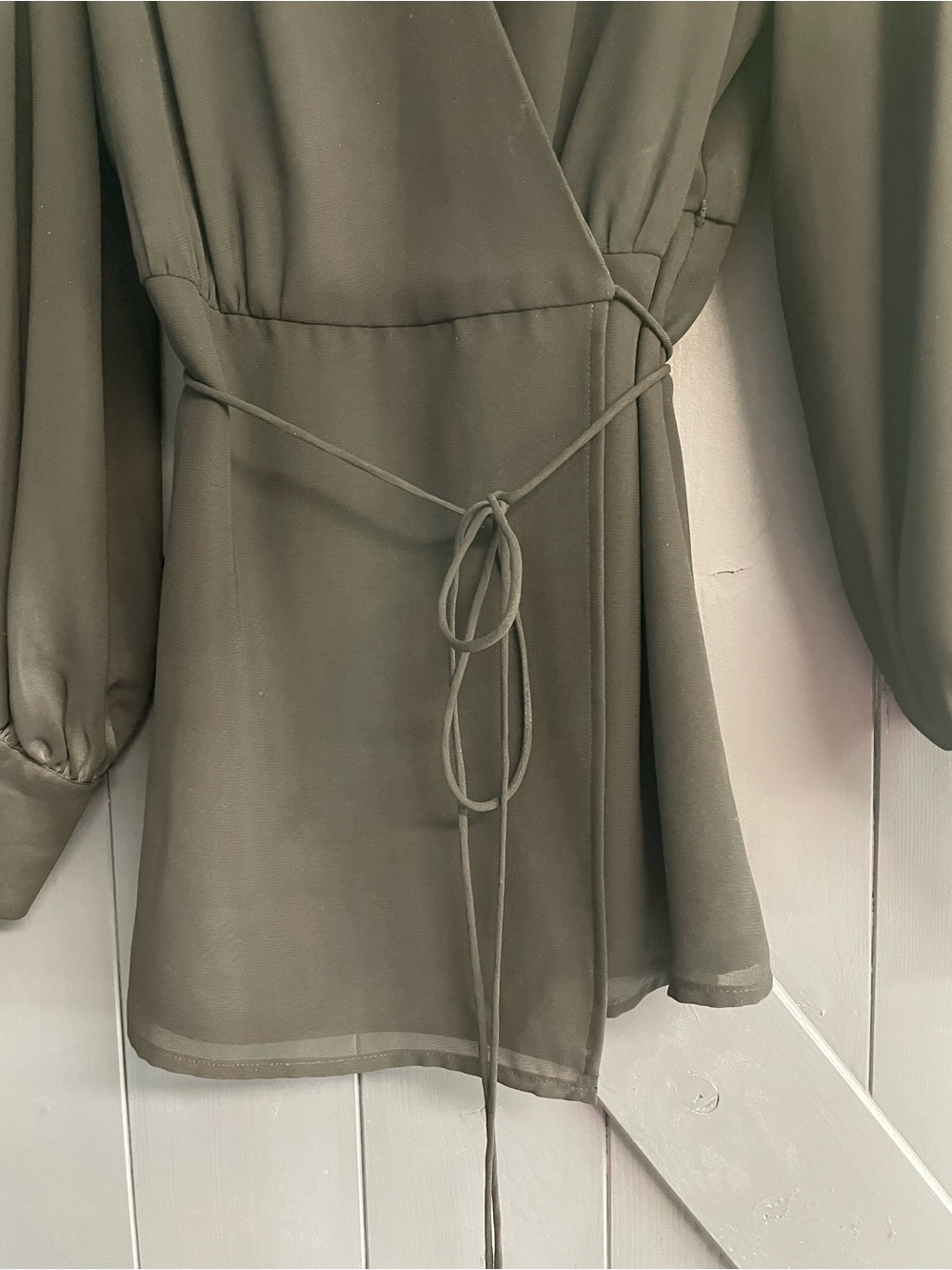 Alex Marie Black Wrap Blouse with Self Tie - Picture 2 of 9